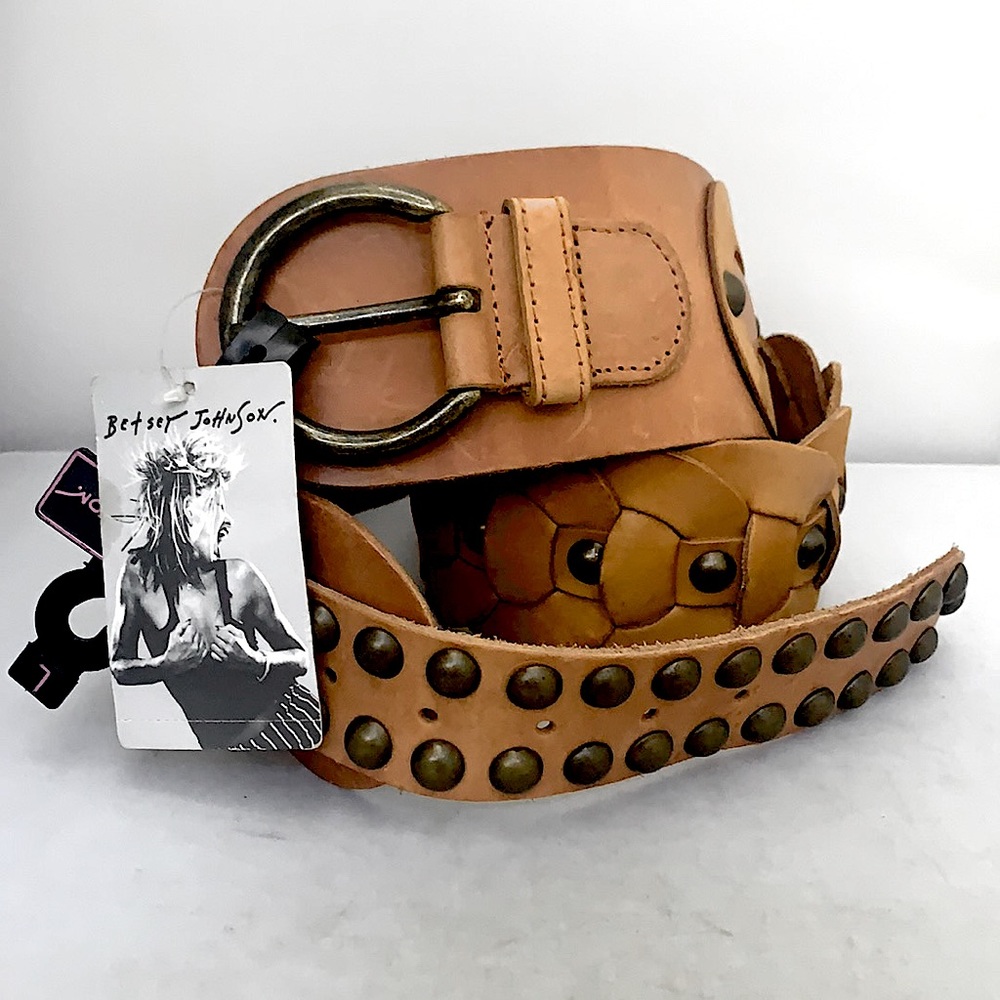 Vintage Betsey Johnson Genuine Leather Studs Belt